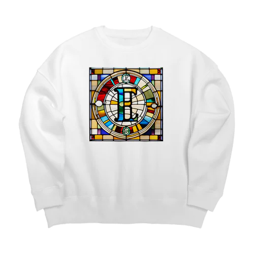 stained glass E Big Crew Neck Sweatshirt