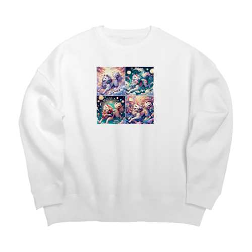 四匹の狛犬 Big Crew Neck Sweatshirt