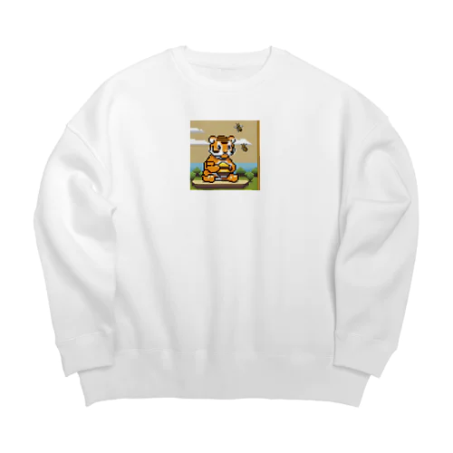  蜂蜜を集めているトラ Big Crew Neck Sweatshirt