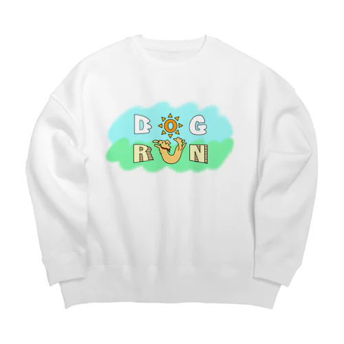 DOG RUN(背景あり) Big Crew Neck Sweatshirt