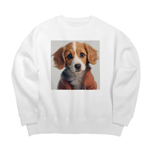 かわいい　犬 Big Crew Neck Sweatshirt