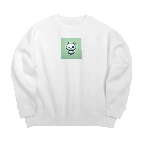 ネコ耳ろぼっと Big Crew Neck Sweatshirt