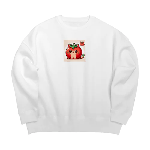 トマト猫 Big Crew Neck Sweatshirt