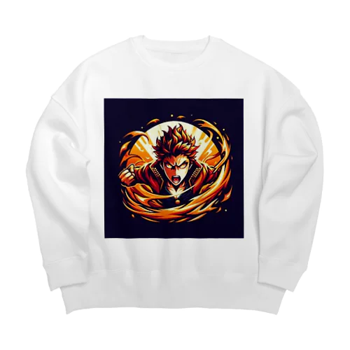 熱血アニメキャラクター オリジナルイラストグッズ Big Crew Neck Sweatshirt