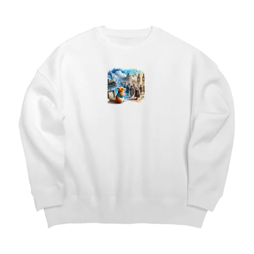 フクの時間旅行 Big Crew Neck Sweatshirt