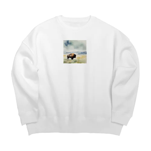 バイソンさん Big Crew Neck Sweatshirt