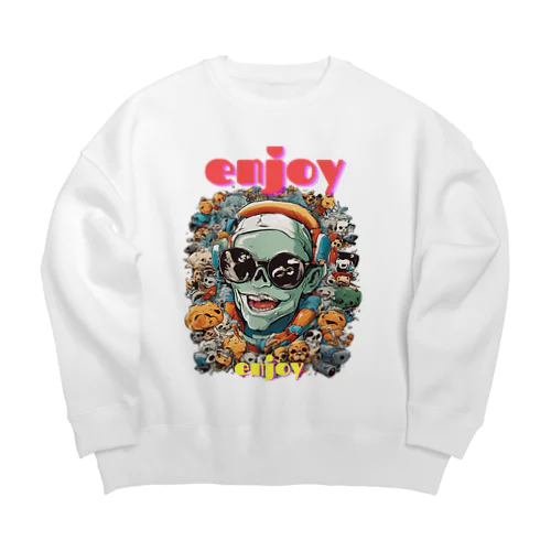 ENJOYしようゼ Big Crew Neck Sweatshirt