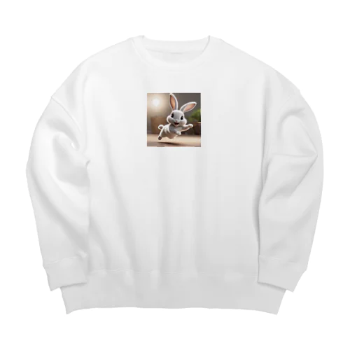 癒しうさぎ Big Crew Neck Sweatshirt