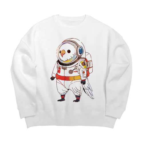 宇宙インコ Big Crew Neck Sweatshirt