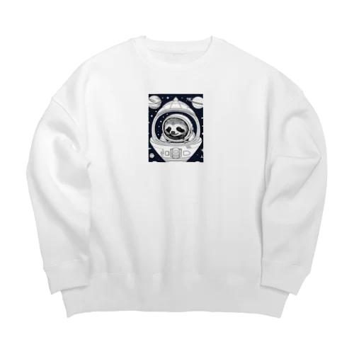 宇宙旅行ナマケモノ Big Crew Neck Sweatshirt