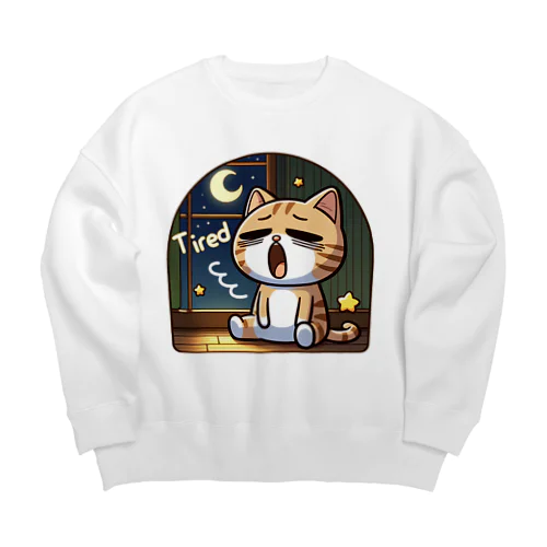 Tired cat 5 Big Crew Neck Sweatshirt