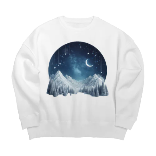 幻想的な冬の夜 Big Crew Neck Sweatshirt