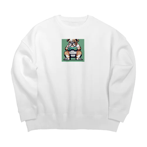 ゲーム中毒のブルドッグ Big Crew Neck Sweatshirt