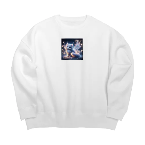 月光の調べ、光を纏う猫 Big Crew Neck Sweatshirt