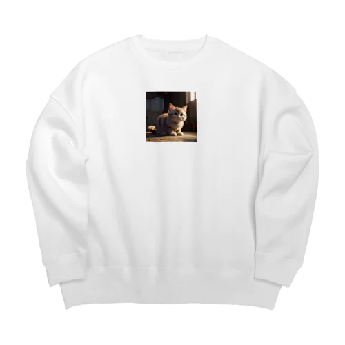 可愛い猫ちゃん Big Crew Neck Sweatshirt