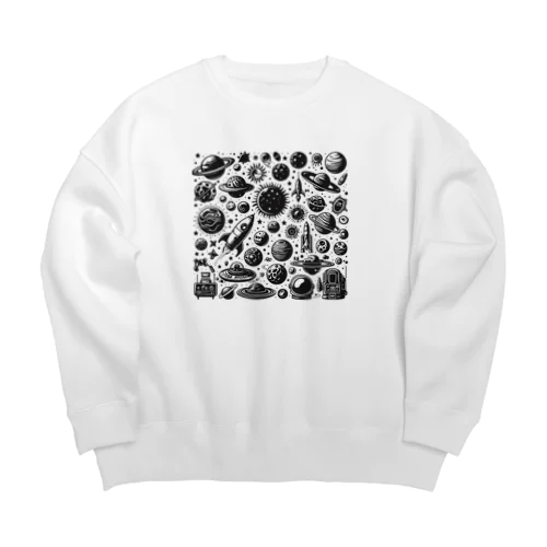 モノクロ宇宙 Big Crew Neck Sweatshirt