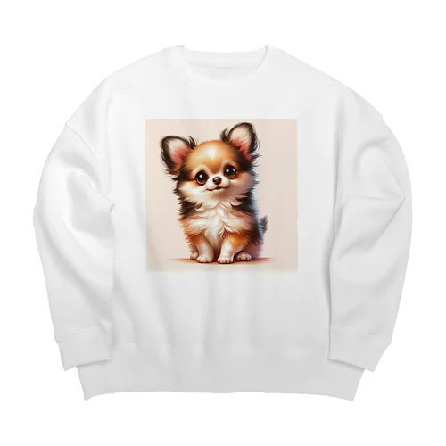 ふわふわなチワワ Big Crew Neck Sweatshirt