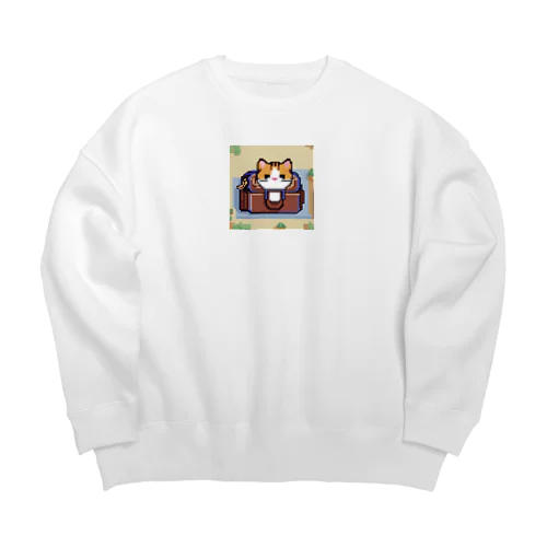 ハンドバッグの中に隠れている猫 Big Crew Neck Sweatshirt