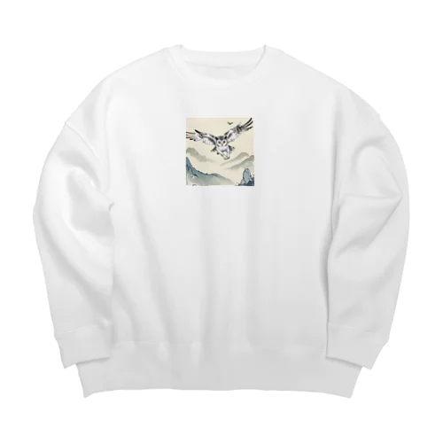 自由気ままに飛ぶ梟 Big Crew Neck Sweatshirt