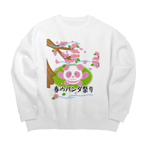 春のパンダ祭り Big Crew Neck Sweatshirt