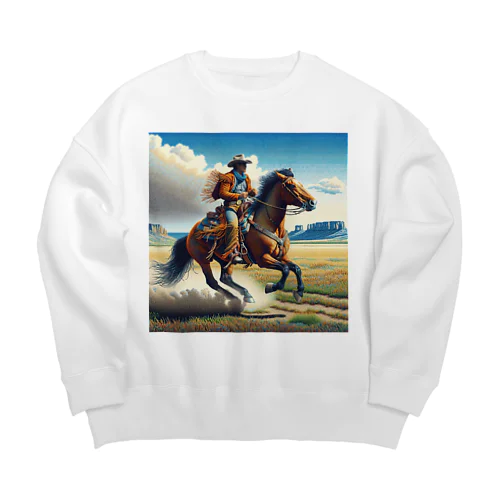 平原を駆ける自由 Big Crew Neck Sweatshirt