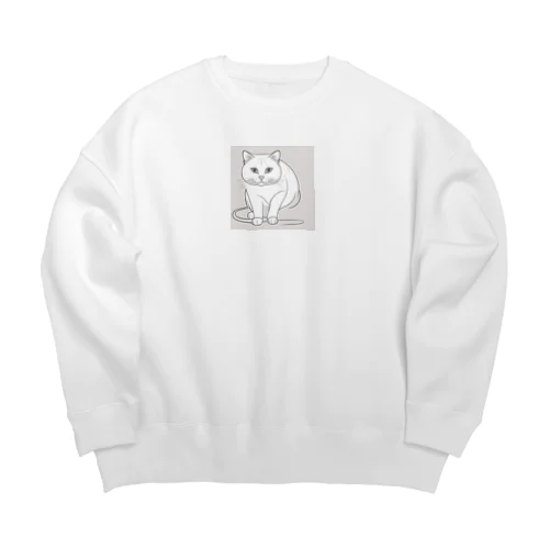 ブリティッシュショートヘア     猫 Big Crew Neck Sweatshirt