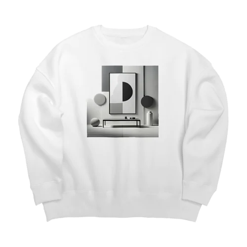 静謐なモノクロームの風景 Big Crew Neck Sweatshirt