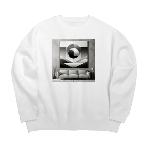 モノクロームの静けさ Big Crew Neck Sweatshirt