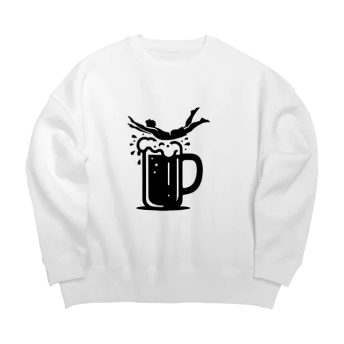 お酒にダイブくん Big Crew Neck Sweatshirt