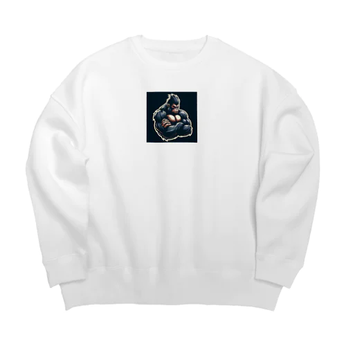 考えるゴリラ Big Crew Neck Sweatshirt