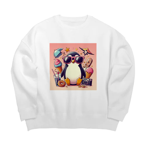 cool penguin Big Crew Neck Sweatshirt
