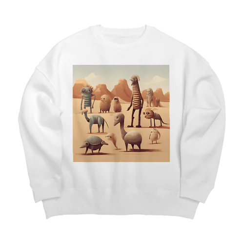砂漠の奇妙な生き物たち Big Crew Neck Sweatshirt