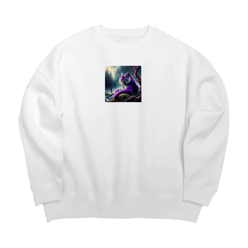  紫色なトラ Big Crew Neck Sweatshirt