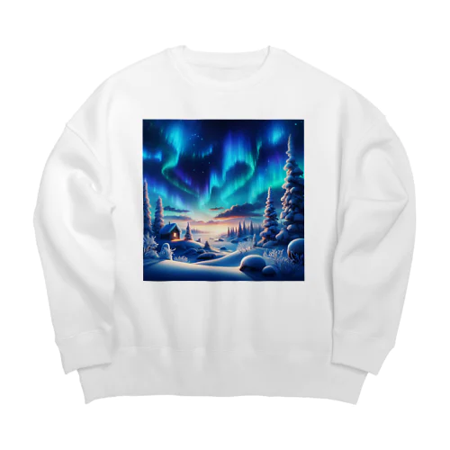 オーロラのある風景 Big Crew Neck Sweatshirt