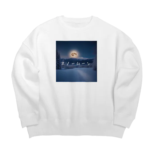 【満月】光るスノームーン Big Crew Neck Sweatshirt