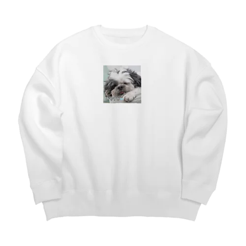 いねむりワンちゃん Big Crew Neck Sweatshirt