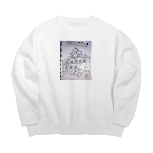 岡山城ペンアート Big Crew Neck Sweatshirt