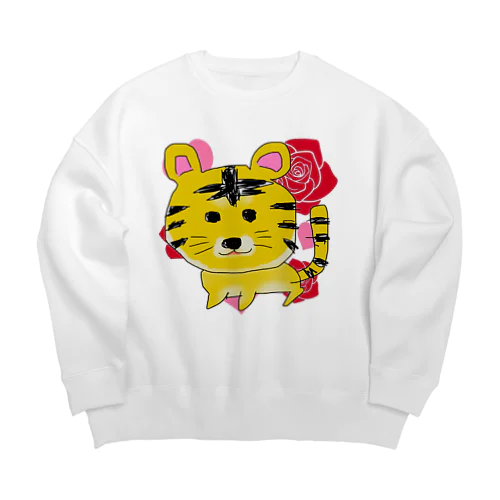 ママみん画伯のトラ Big Crew Neck Sweatshirt