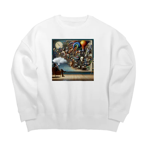 自分の内面と向き合っている紳士 Big Crew Neck Sweatshirt