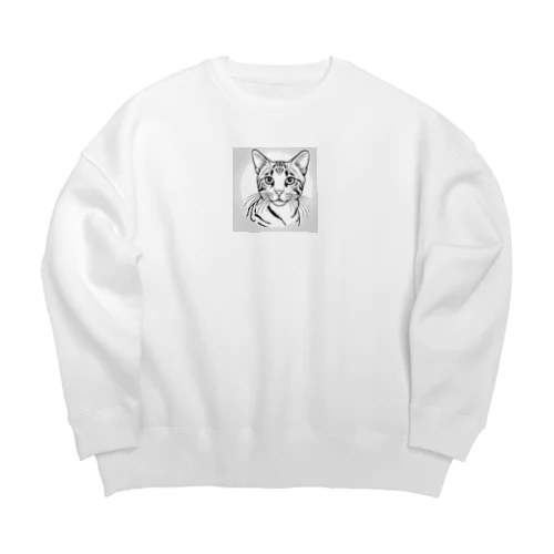 ベンガル         猫 Big Crew Neck Sweatshirt