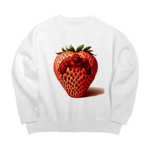 The Mighty Gorilla Strawberry  Big Crew Neck Sweatshirt