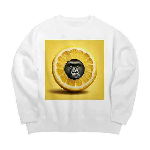 The Mighty Gorilla Lemon  Big Crew Neck Sweatshirt