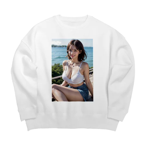 九十九里の塩風を感じて Big Crew Neck Sweatshirt