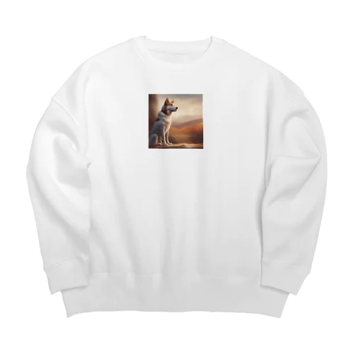 遠くを見つめる愛犬 Big Crew Neck Sweatshirt