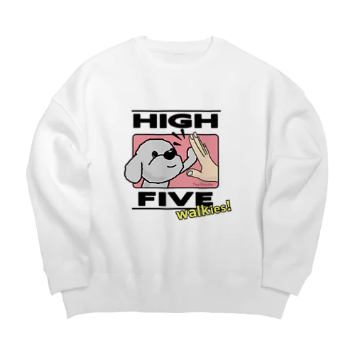 ハイタッチ！トイプードルシルバー Big Crew Neck Sweatshirt