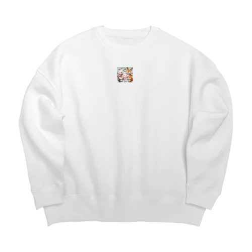 かわいい動物達4 Big Crew Neck Sweatshirt