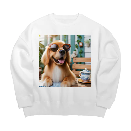 サングラスをかけた、かわいい犬 Marsa 106 Big Crew Neck Sweatshirt