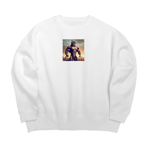 猫パワーモード Big Crew Neck Sweatshirt