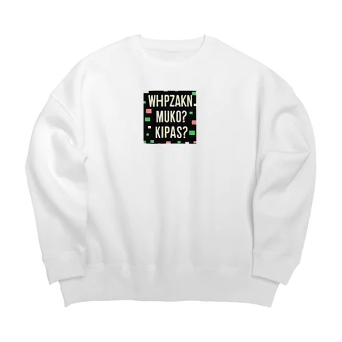 暗号化されたような日本語画像 Big Crew Neck Sweatshirt