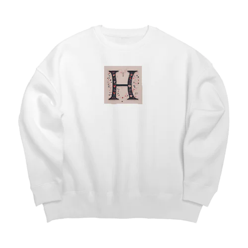 アルファベットのH Big Crew Neck Sweatshirt